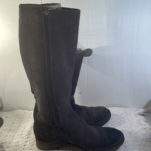 Alberto FERMANI Brown Suede Over Calf RubberBottom Sole Boots